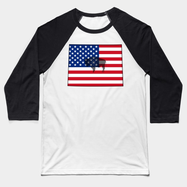 Wyoming USA Baseball T-Shirt by somekindofguru